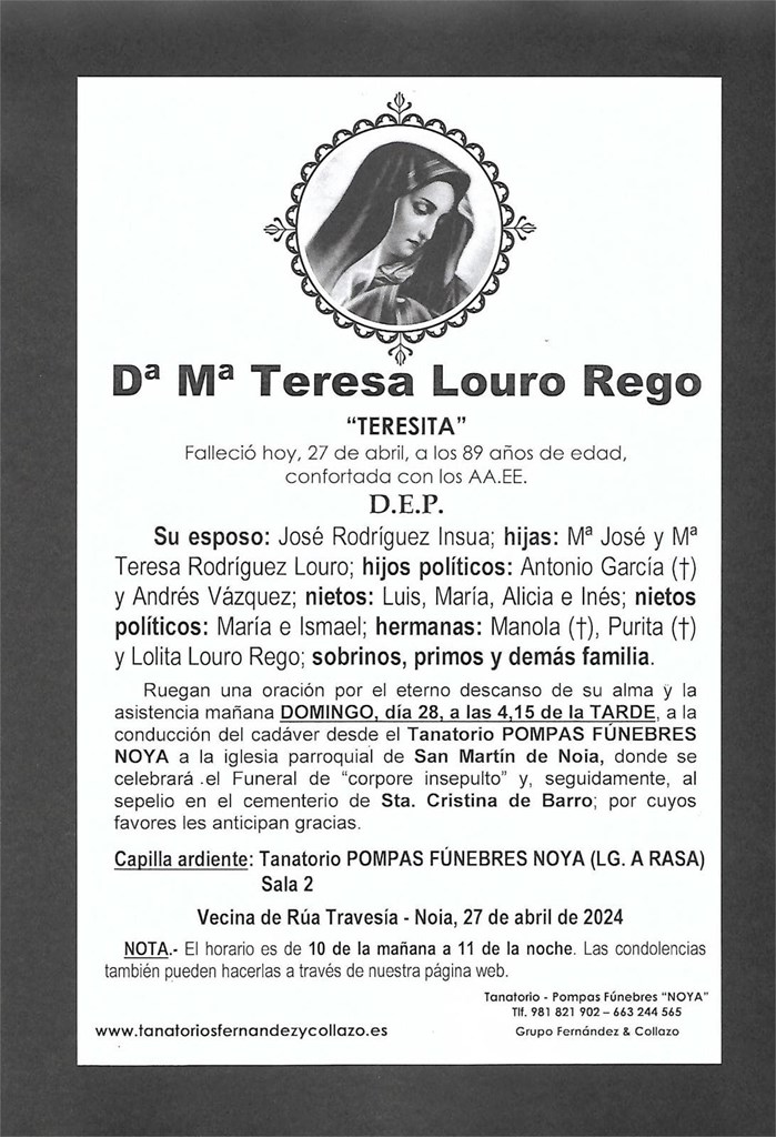 Dª Mª Teresa Louro Rego