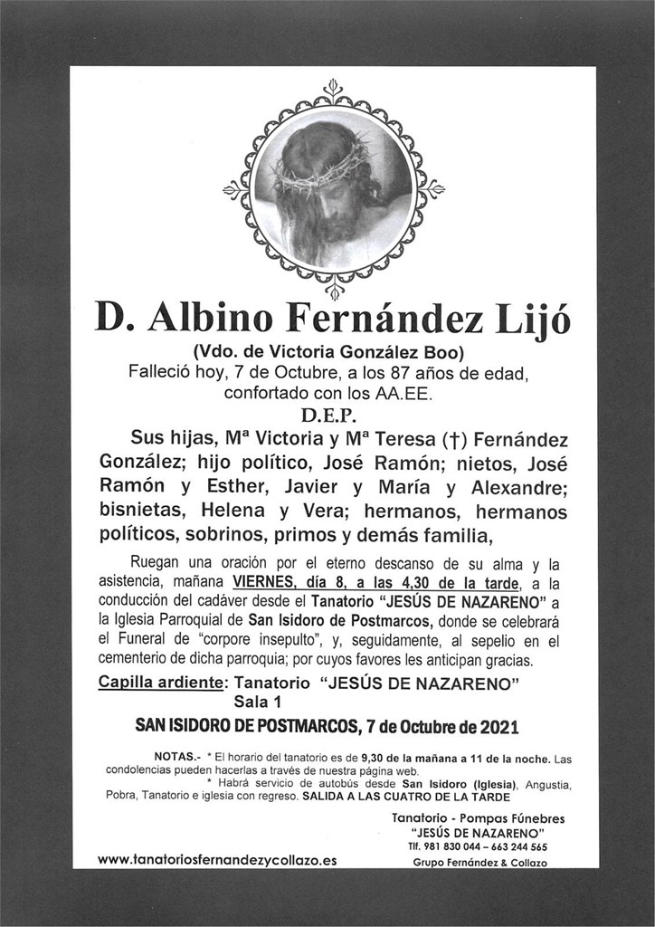 Foto principal D. ALBINO FERNÁNDEZ LIJÓ