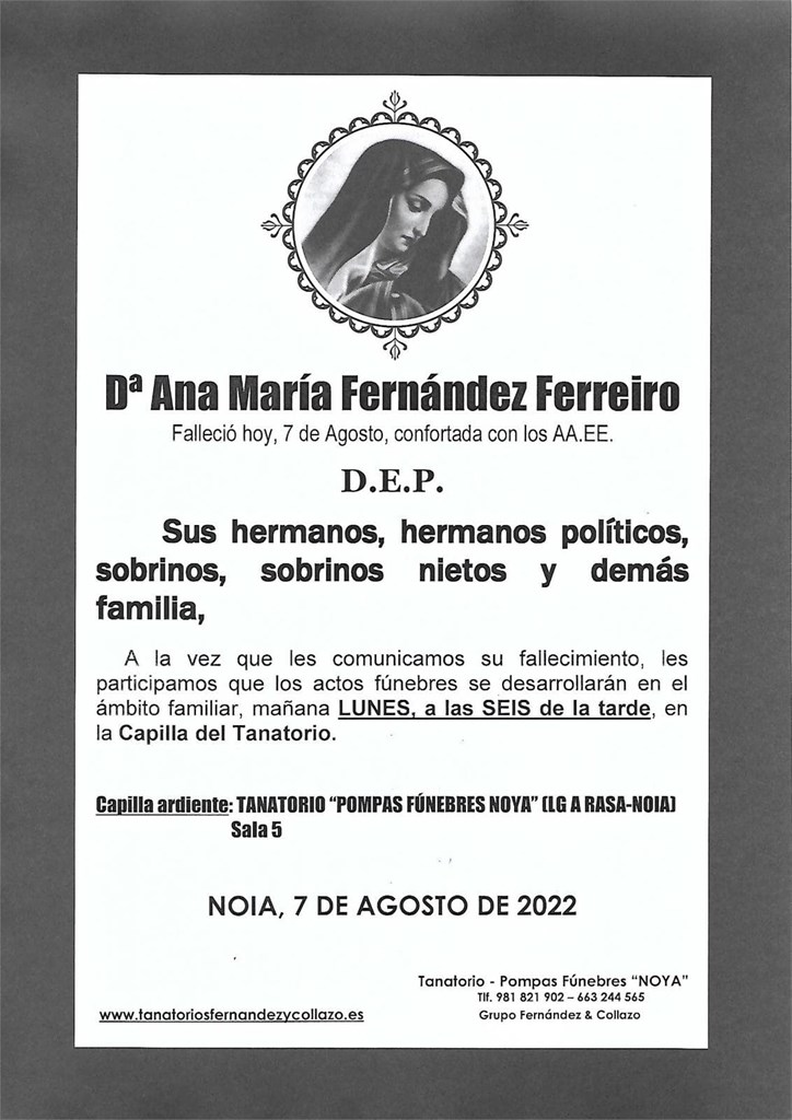Dª ANA MARÍA FERNÁNDEZ FERREIRO