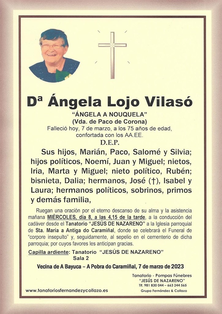 Dª Ángela Lojo Vilasó 