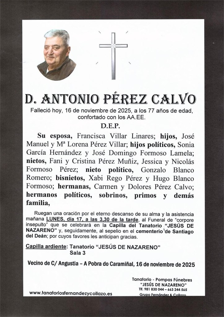 D. Antonio Pérez Calvo