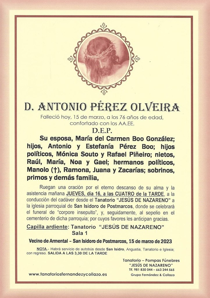 D. Antonio Pérez Olveira