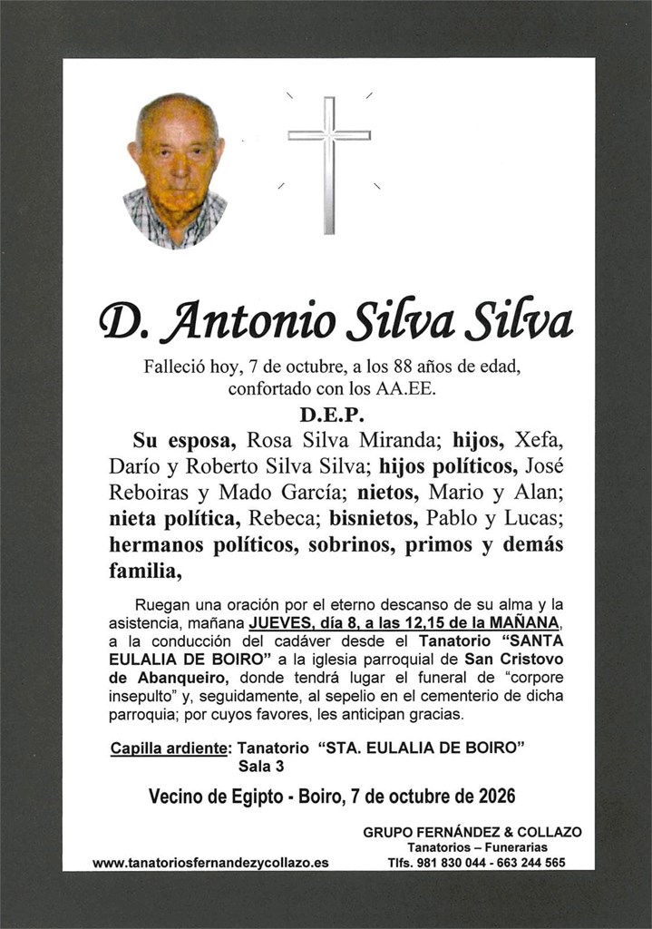 D. ANTONIO SILVA SILVA