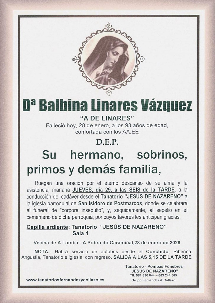 Dª BALBINA LINARES VÁZQUEZ