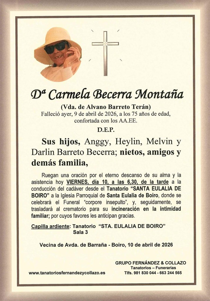 Dª CARMELA BECERRA MONTAÑA