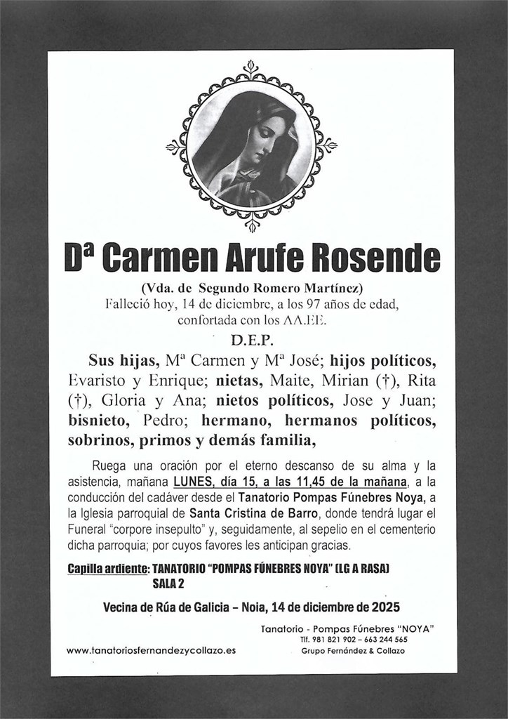Dª Carmen Arufe Rosende