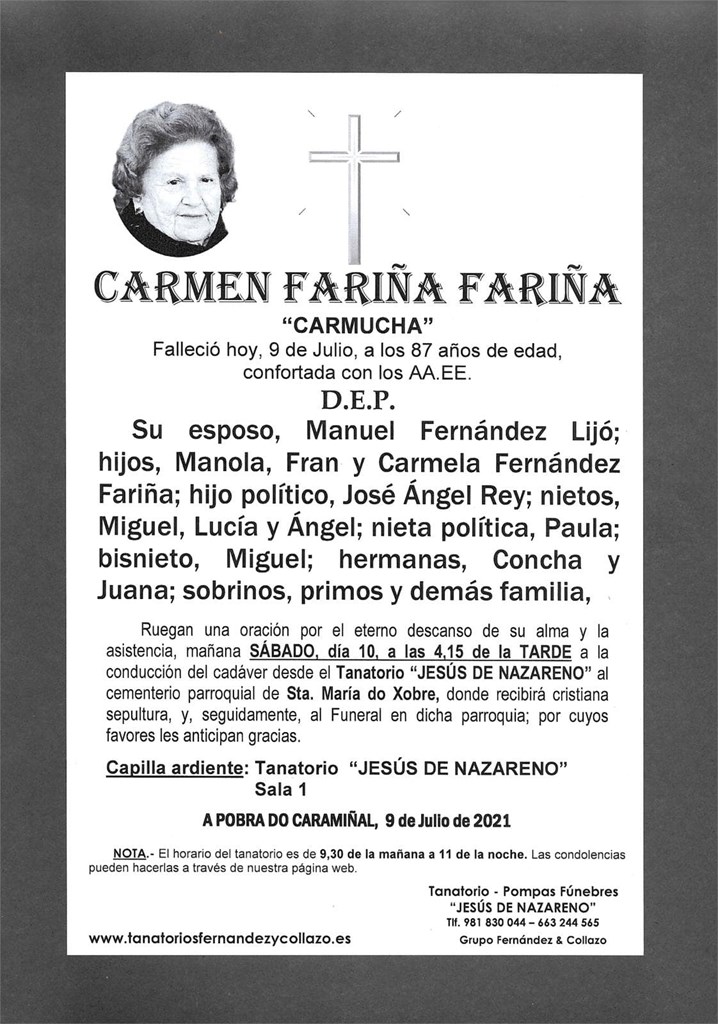 Foto principal Dª CARMEN FARIÑA FARIÑA