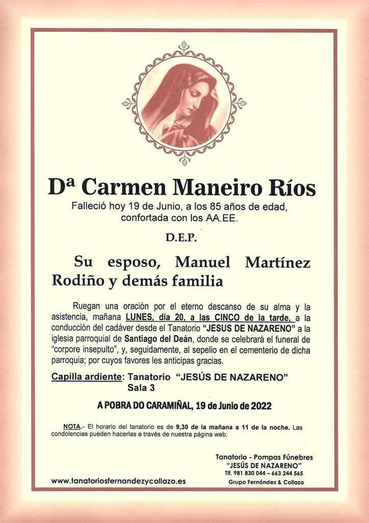 Foto principal Dª CARMEN MANEIRO RÍOS