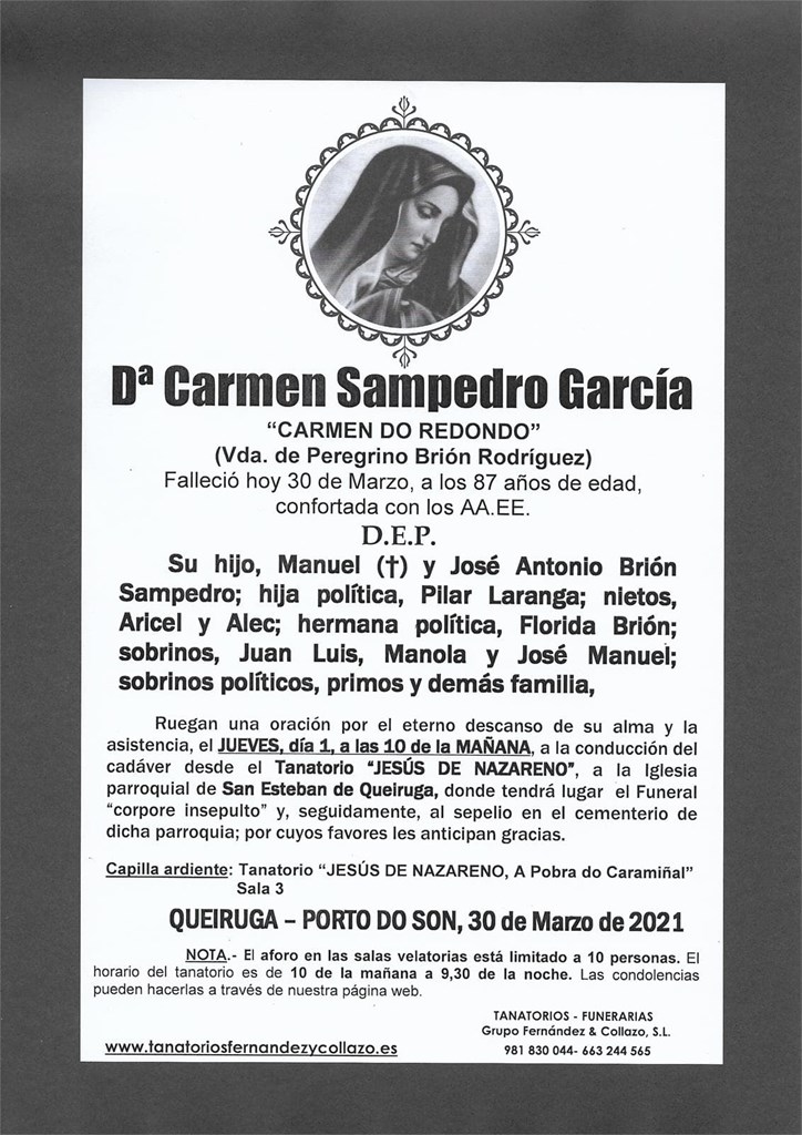 Foto principal Dª CARMEN SAMPEDRO GARCÍA