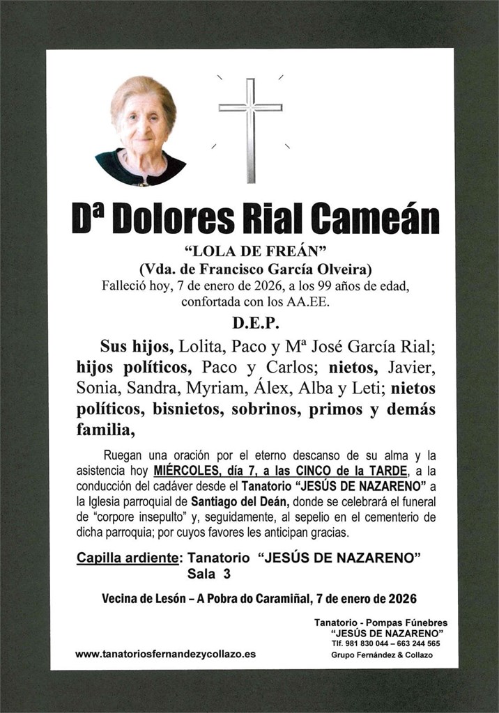 Dª DOLORES RIAL CAMEÁN
