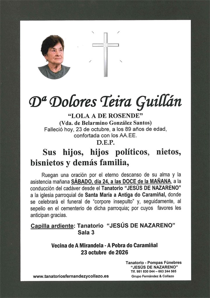 Foto principal Dª DOLORES TEIRA GUILLÁN