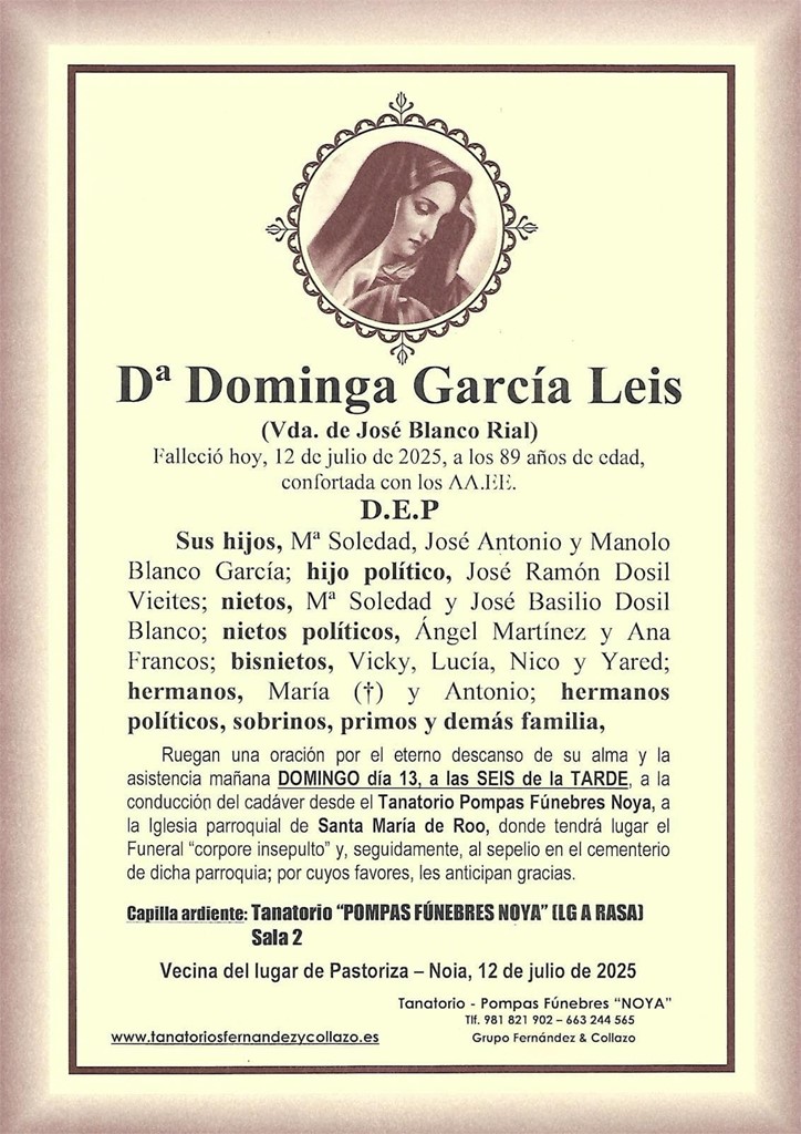 Dª Dominga García Leis