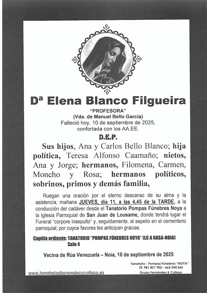 Dª Elena Blanco Filgueira