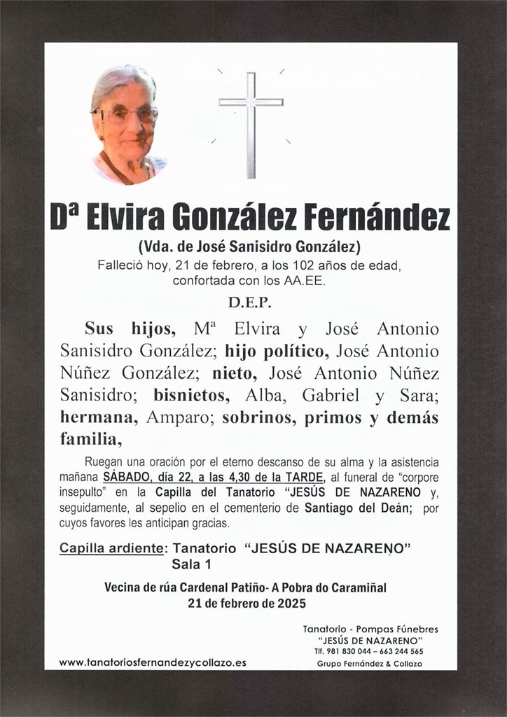 Foto principal Dª Elvira González Fernández