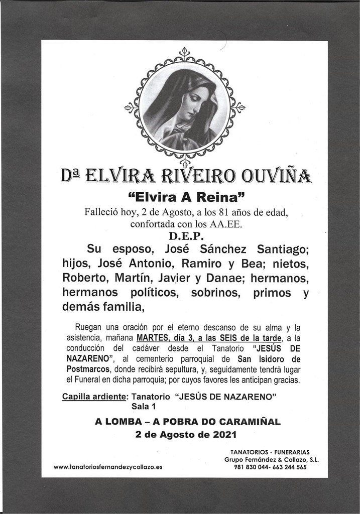 Foto principal Dª ELVIRA RIVEIRO OUVIÑA