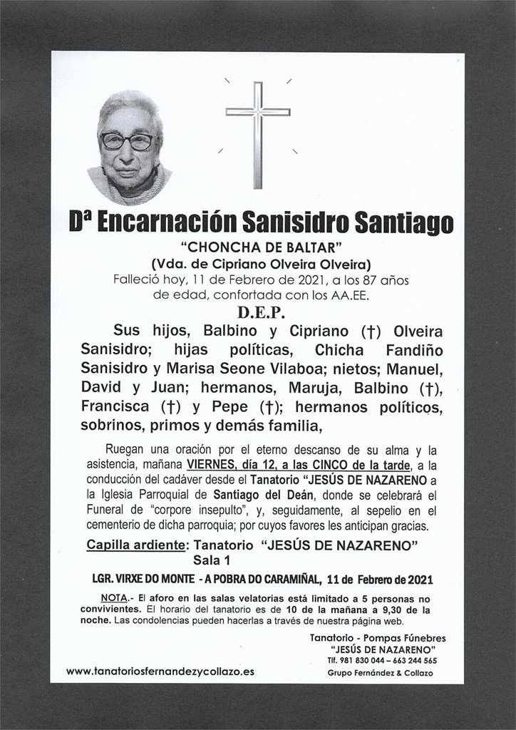 Foto principal Dª ENCARNACIÓN SANISIDRO SANTIAGO  
