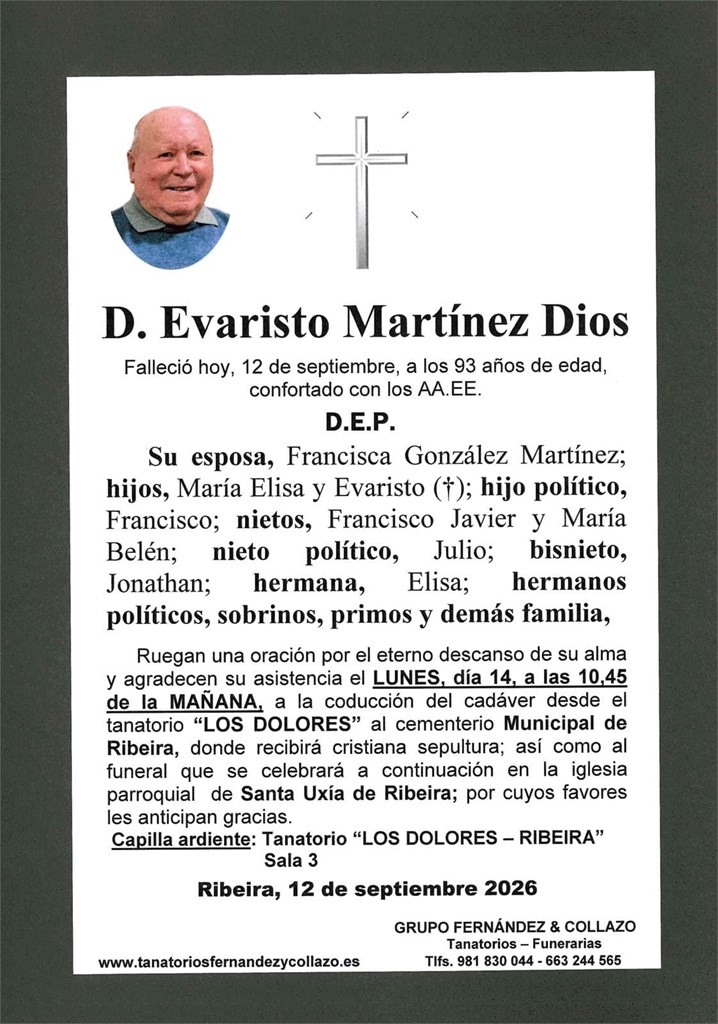 D. EVARISTO MARTÍNEZ DIOS
