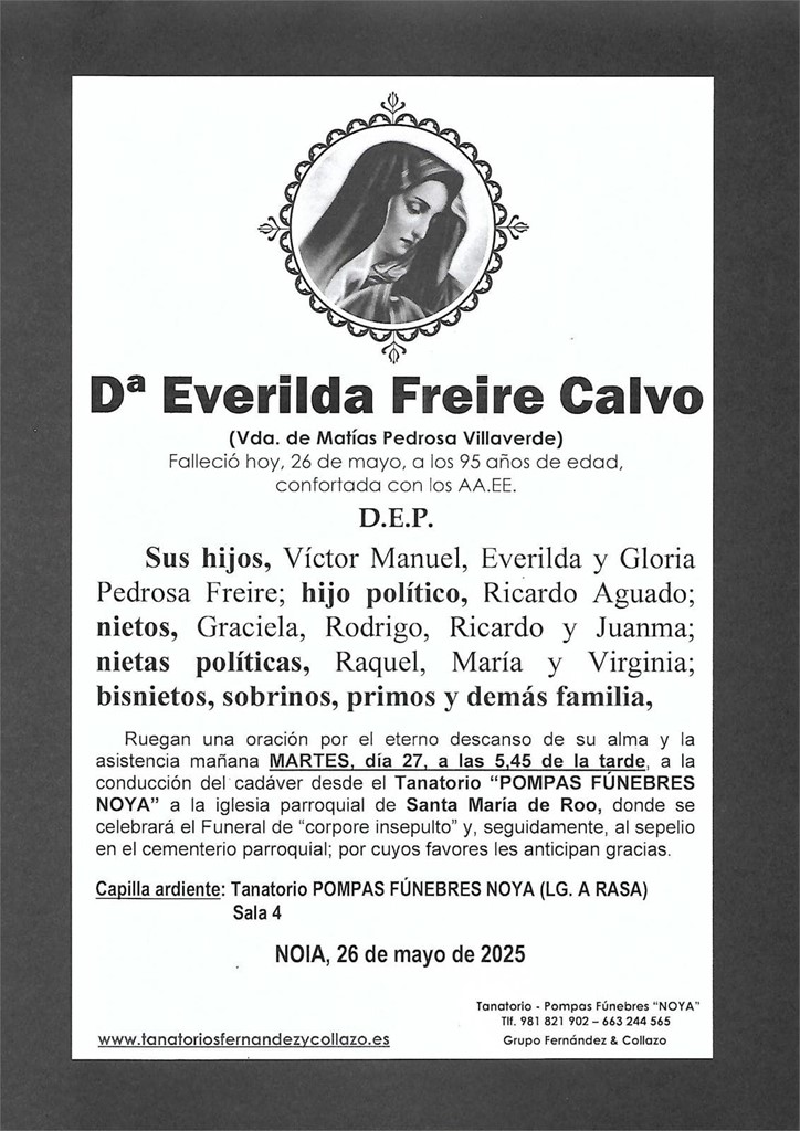 Foto principal Dª Everilda Freire Calvo