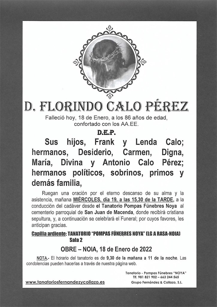 D. FLORINDO CALO PÉREZ