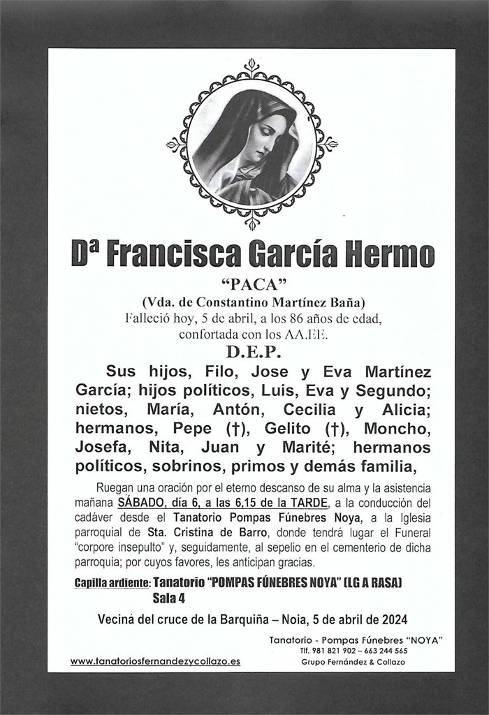 Dª Francisca García Hermo
