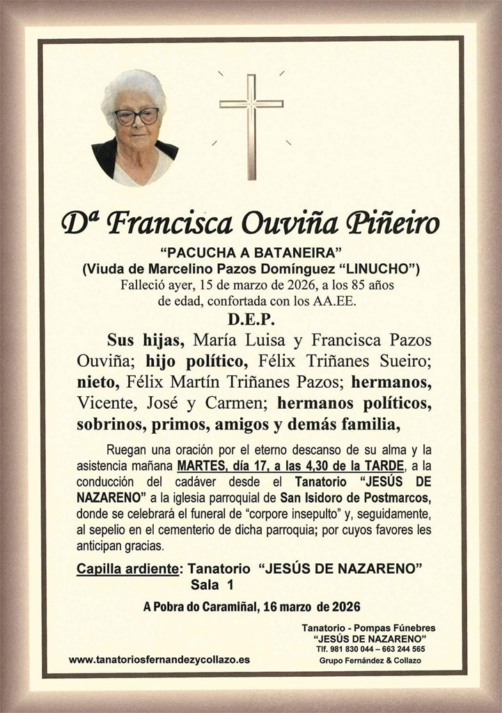 Dª FRANCISCA OUVIÑA PIÑEIRO