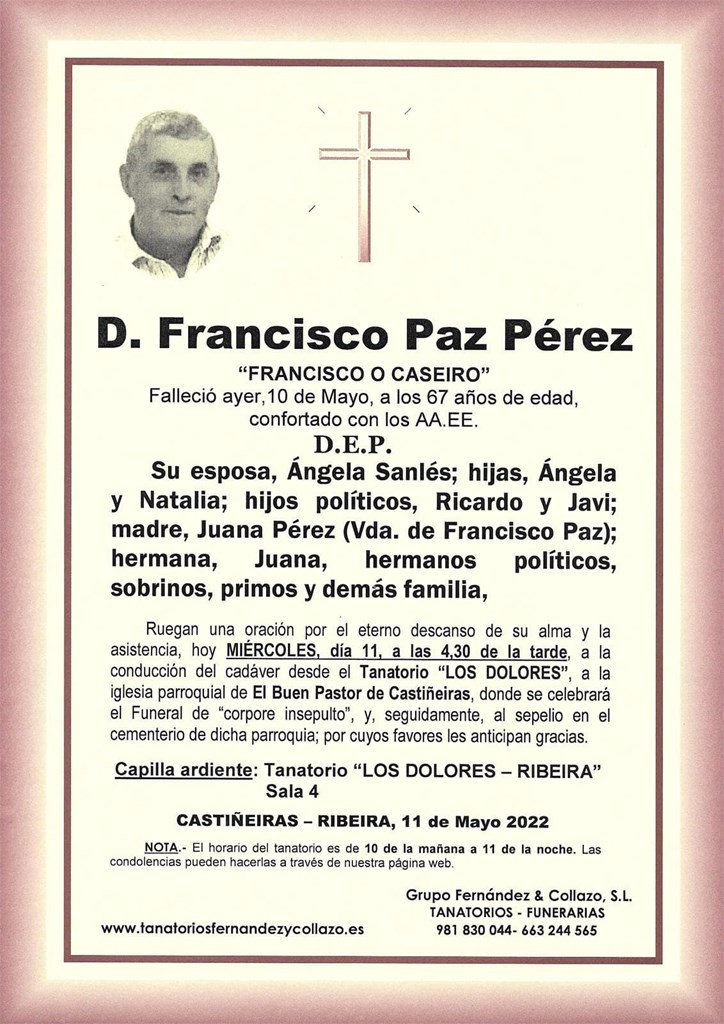 D. FRANCISCO PAZ PÉREZ