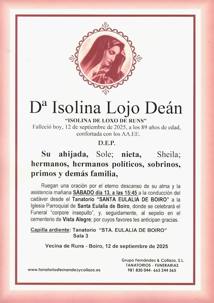 Dª Isolina Lojo Deán