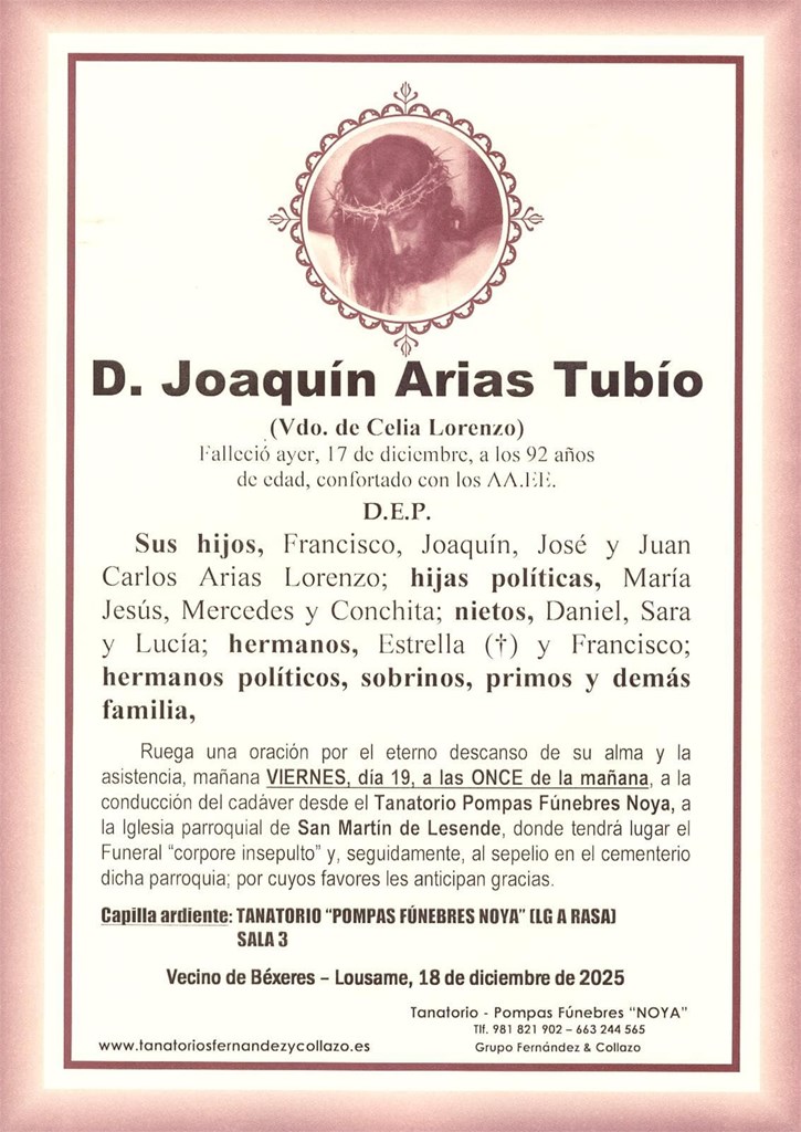 D. Joaquín Arias Tubío