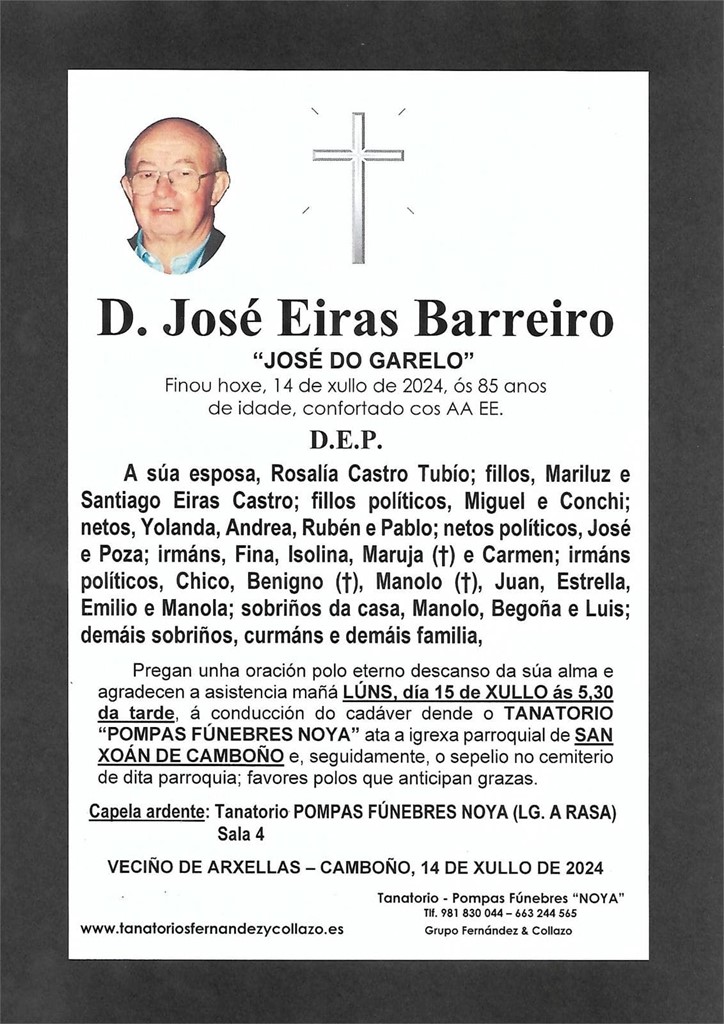 Foto principal D. JOSÉ EIRAS BARREIRO