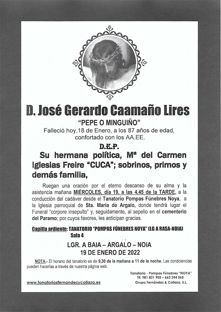 D. JOSÉ GERARDO CAAMAÑO LIRES 