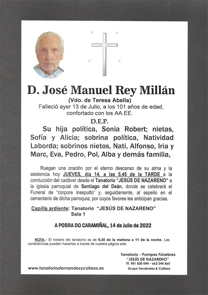 D. JOSÉ MANUEL REY MILLÁN