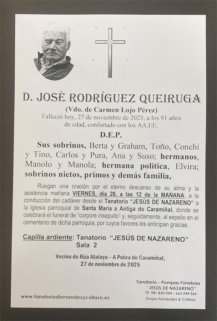 D. JOSÉ RODRÍGUEZ QUEIRUGA