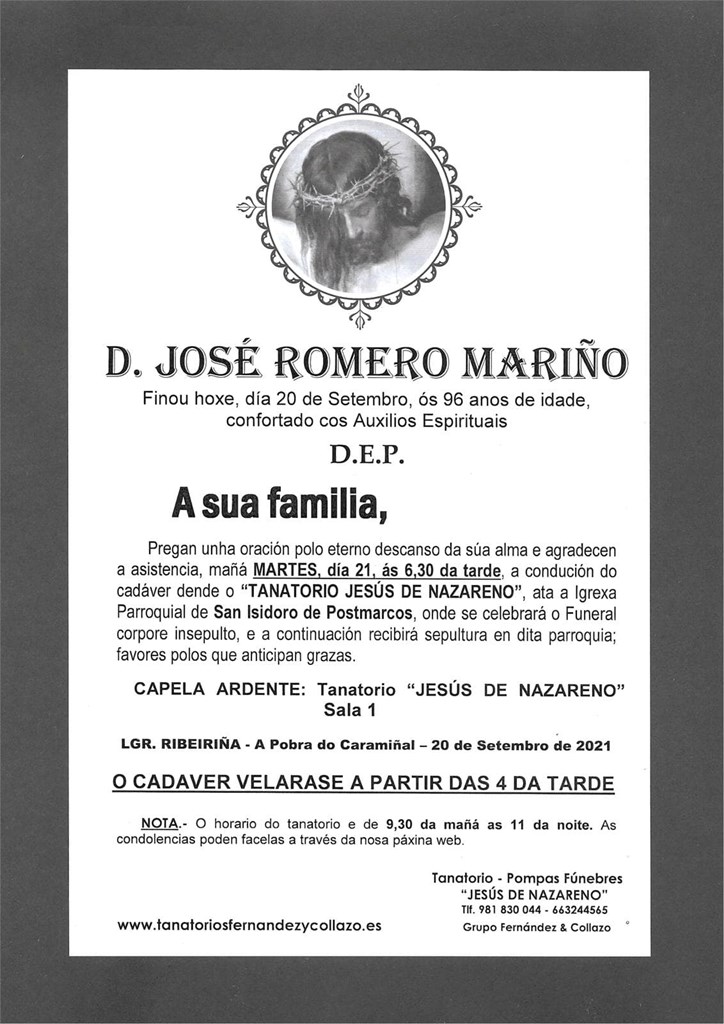 Foto principal D. JOSÉ ROMERO MARIÑO