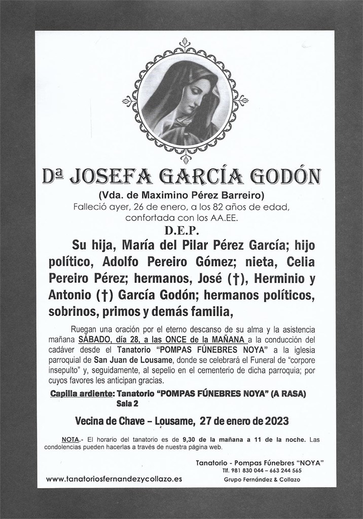 Foto principal Dª Josefa García Godón