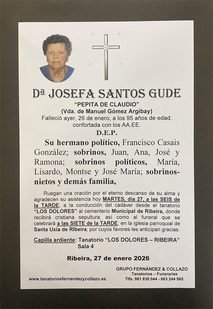 Dª JOSEFA SANTOS GUDE