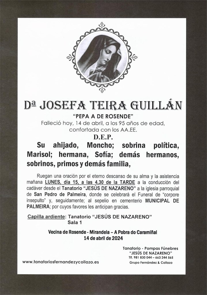 Foto principal Dª Josefa Teira Guillán