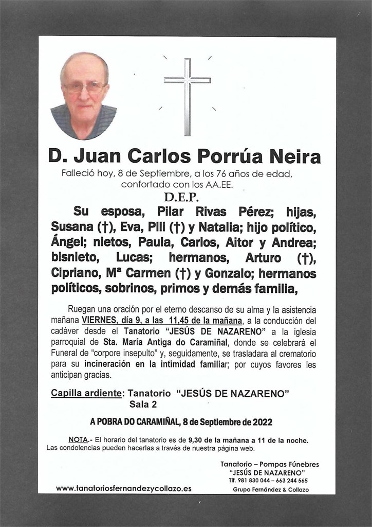 D. JUAN CARLOS PORRÚA NEIRA