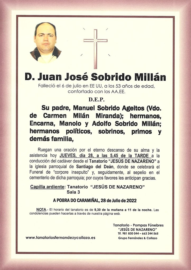 D. JUAN JOSÉ SOBRIDO MILLÁN