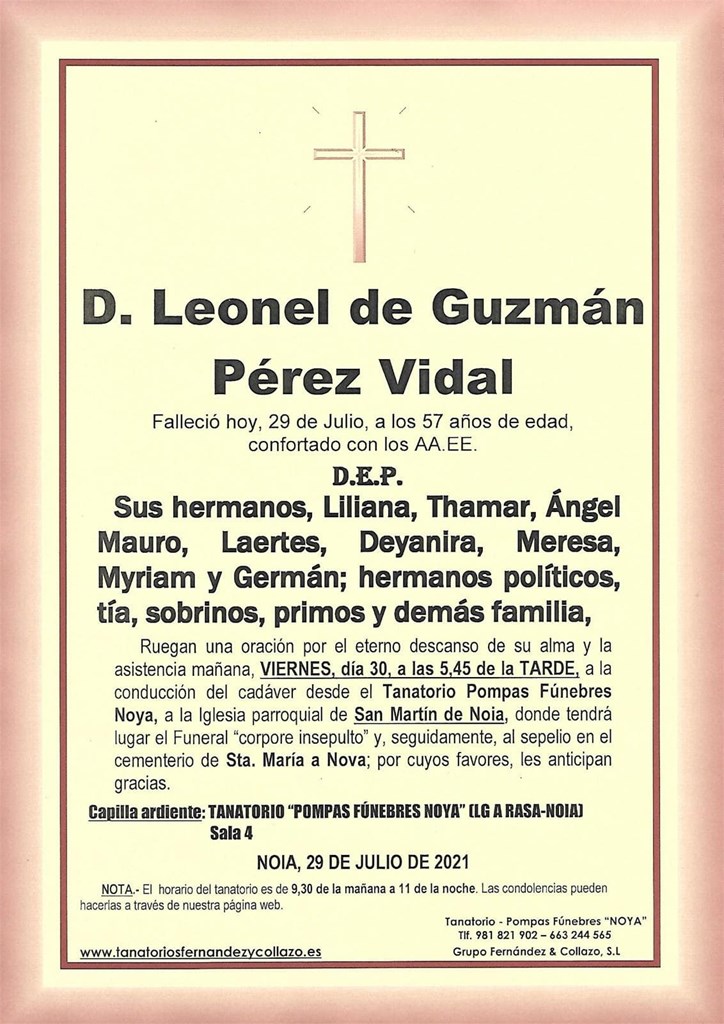 Foto principal D. LEONEL DE GUZMÁN PÉREZ VIDAL