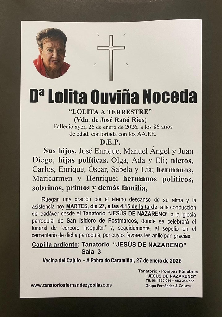 Dª LOLITA OUVIÑA NOCEDA