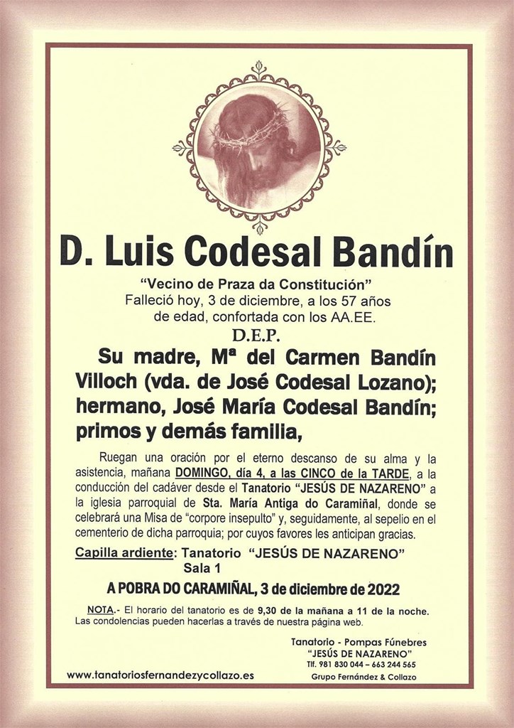 D. LUIS CODESAL BANDÍN