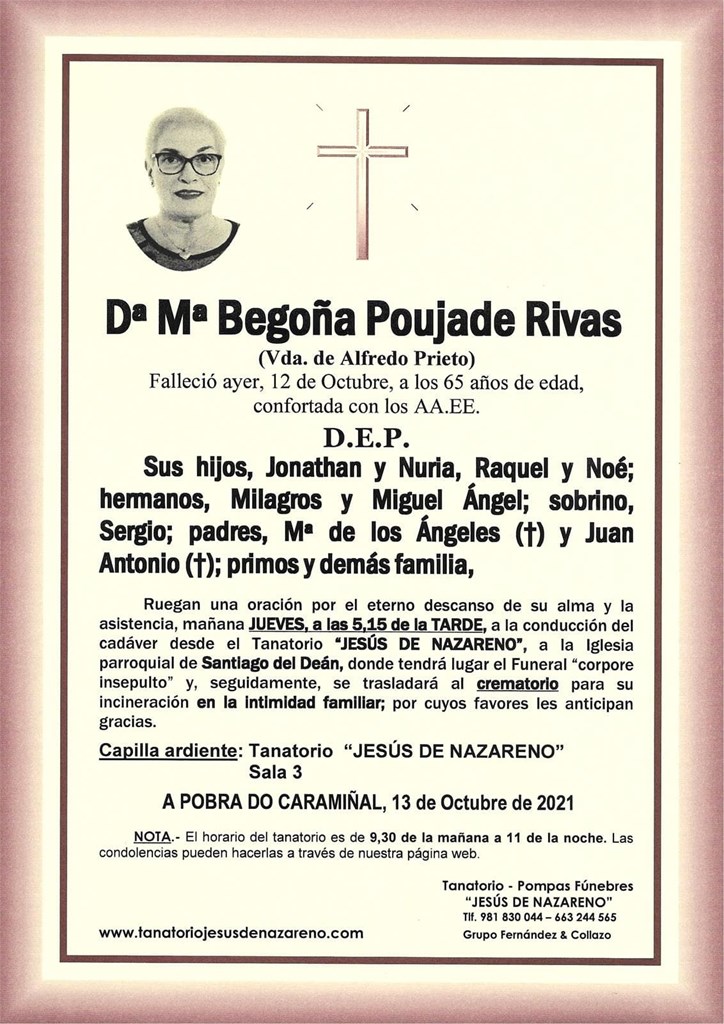 Foto principal Dª Mª BEGOÑA POUJADE RIVAS