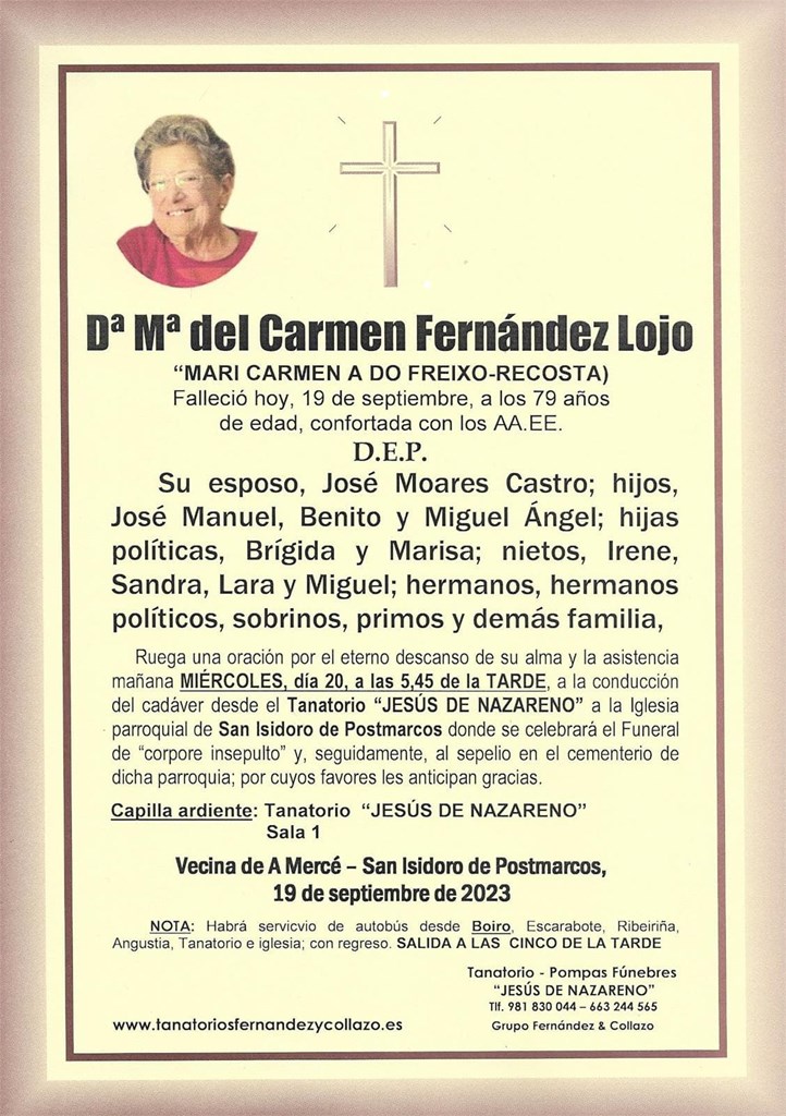 Dª Mª del Carmen Fernández Lojo