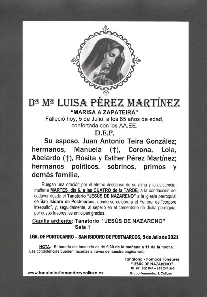 Foto principal Dª Mª LUISA PÉREZ MARTÍNEZ