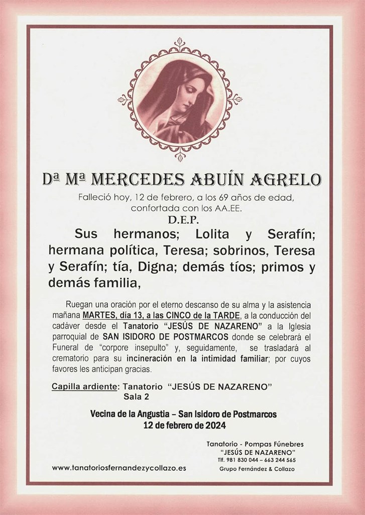 Dª Mª Mercedes Abuín Agrelo