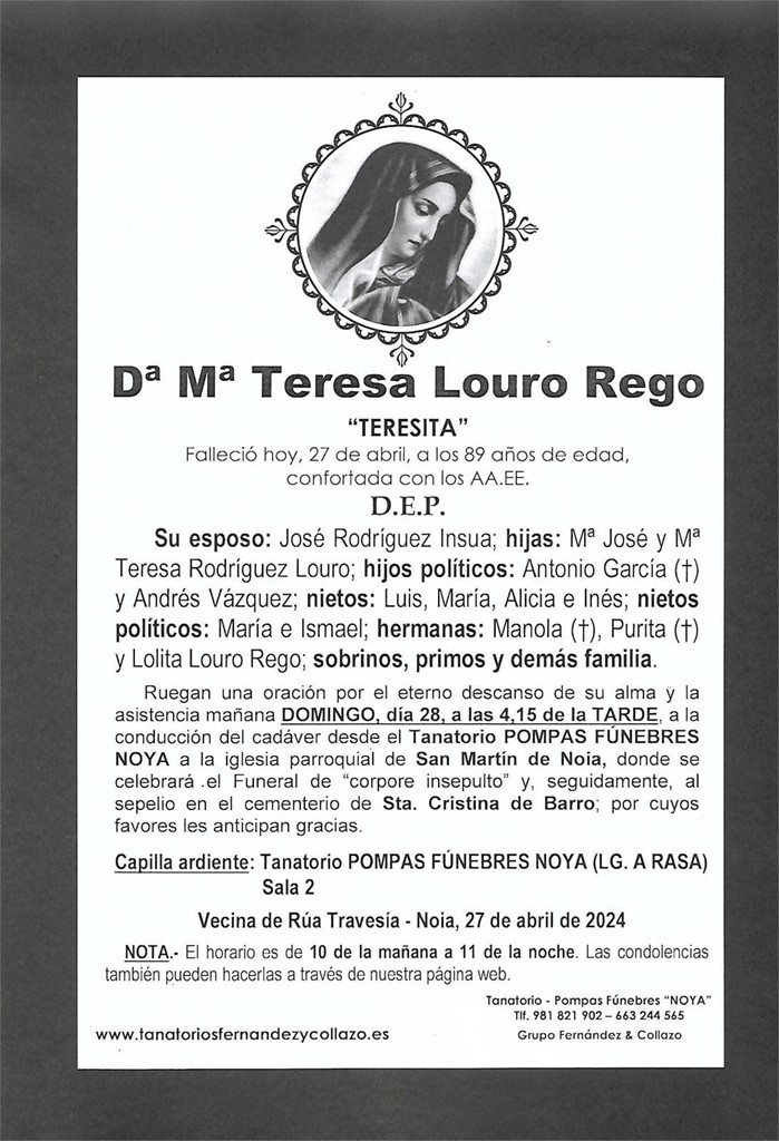 Foto principal Dª Mª Teresa Louro Rego