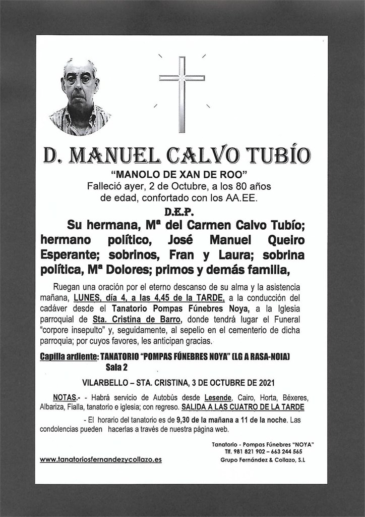 Foto principal D. MANUEL CALVO TUBÍO