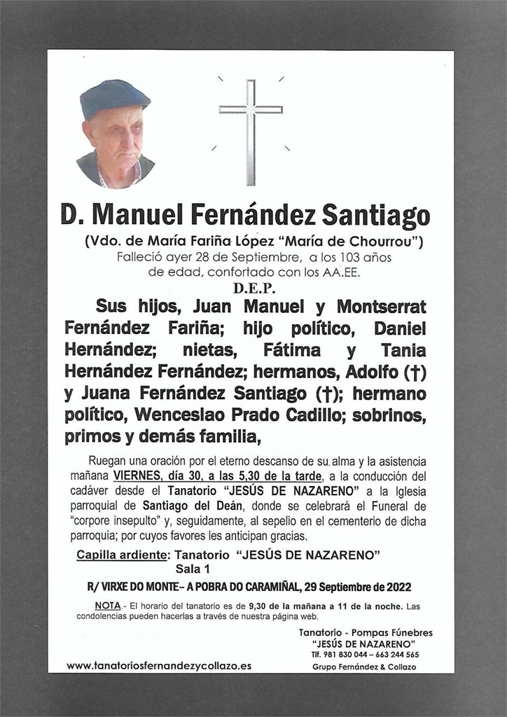 D. MANUEL FERNÁNDEZ SANTIAGO 