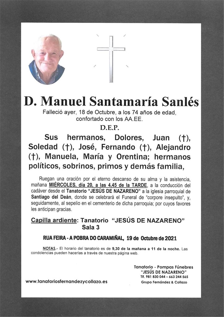 Foto principal D. MANUEL SANTAMARÍA SANLÉS 
