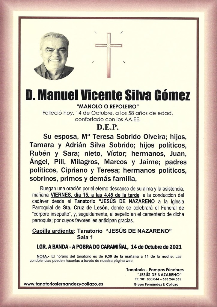 Foto principal D. MANUEL VICENTE SILVA GÓMEZ